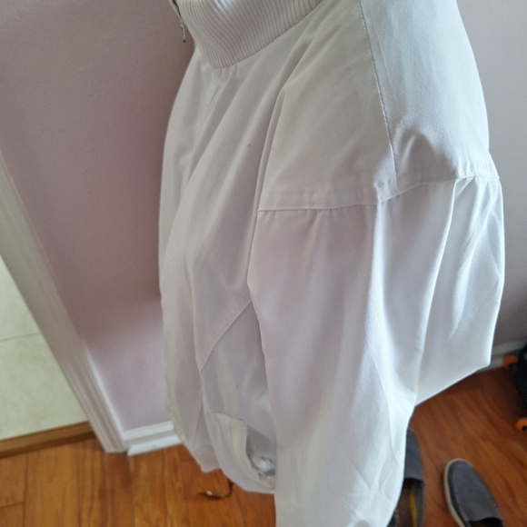 Vintage white jacket Country Concepts Banded Hem 80s Bomber Style Medium - Picture 3 of 16